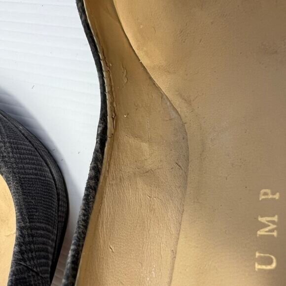 Women's Ivanka Trump Career Office Platform Plaid Gray High Heels Pumps Size 7 - Picture 8 of 10